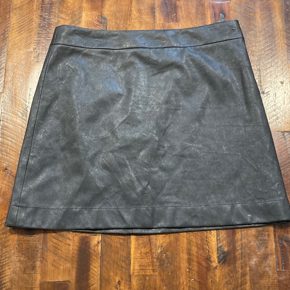 J. Crew Black vegan leather Mini Skirt 14